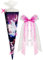 alles-meine.de GmbH mit 3-D Effekt - Glitzer ! Schultüte - Einhorn - Unicorn - Pferde - 85 cm - eckig - incl. große Schleife - Tüll Abschluß - Zuckertüte - mit/ohne Kun..