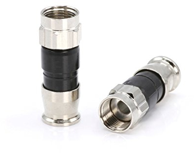 THE CIMPLE CO Koaxialkabel-Klemmverschraubung – 25 Stück – Stecker – für RG59-Koaxialkabel – mit Wetterdichtungs-O-Ring und wasserdichtem Griff