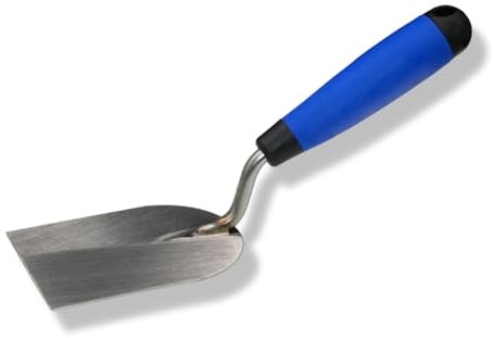 DEWEPRO Gipserspachtel 80 mm – Profi Spachtelkelle Mit 1,2 mm Edelstahlblatt, Vollverschweißtem 2K Softgriff – Rostfreier Gipser- Und Maurerspachtel Für Verputz-, Stuck- Und Ausbesserungsarbeiten