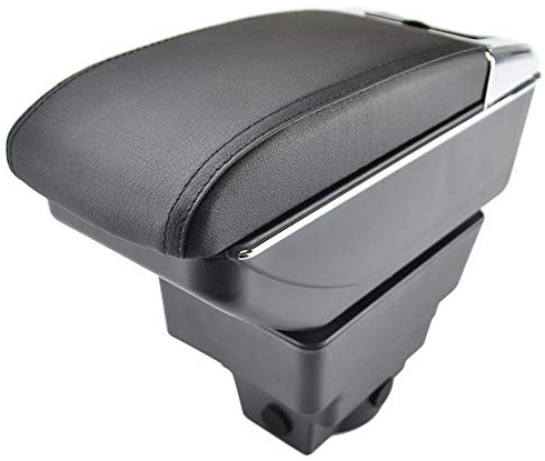 Dual-Layer Black Leather Arm Rest For Astra J 2009-Present Centre Console Storage Box Armrest
