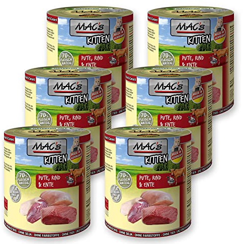 MACs Cat Kitten Pute, Rind & Ente Getreidfrei 800g Größe 6 x 800g