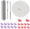 TIMESETL Set di Clip per Rimuovere lo Smalto 522 Pezzi, 10 Clip Plastica per Unghie delle Dita, 10 Clip per Unghie dei Piedi, 500 Dischetti, Solvente per Smalto gel con Pela-cuticole e Spingi-cuticole
