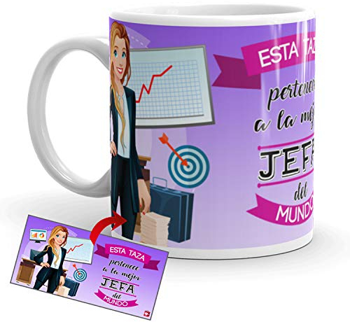 Kembilove Taza de Café de la Mejor Jefa del Mundo – Taza de Desayuno para la Oficina – Taza de Café y Té para Profesionales – Taza de Cerámica Impresa – Tazas de Jefe de 350 ml para Jefas