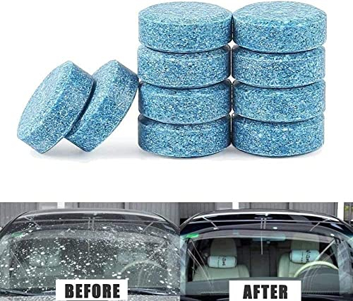 Kindax 40Pzs Pastillas de Limpieza de Cristales para Coche Tableta Efervescente Limpiador Sólido de Coche Limpiacristales (Equivalen a 160L Líquido de Lavado)