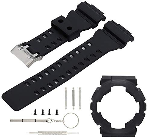 Qiterr Uhrenarmband, Silikon-Uhrenarmband Ersatzarmband mit Uhrengehäuse passend für G Shock GA110/100
