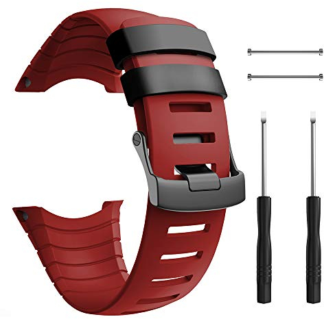 ANBEST TPU Ersatzbänder Kompatibel mit Suunto Core Armband, TPU Sportarmband Erstatzband Uhrenarmband für Suunto Core (Rot)