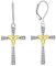 Starnny Jesus Kreuz Ohrringe Silber 925 hängend Damen Creolen 3A Zirkonia Schmuck Geschenke für Frauen