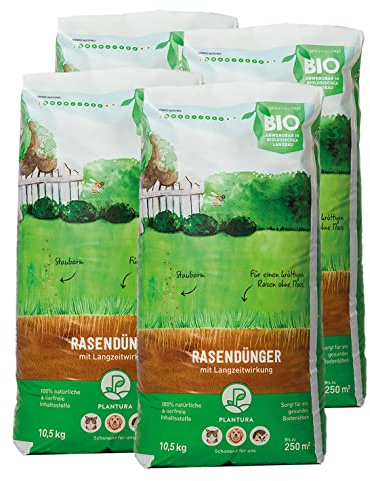 Plantura Bio-Rasendünger für Frühjahr und Sommer, 42 kg für 1000 m², 3 Monate Langzeitwirkung, staubarmes Granulat