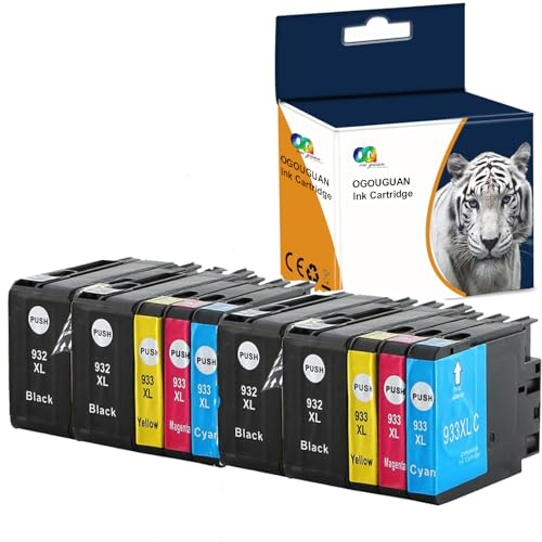 Teland 932 933 Druckerpatronen kompatibel für HP 932 933 XL 932XL 933XL für HP Officejet 6100 6600 6700 7110 7510 7610 7612 Drucker (10 Stück)