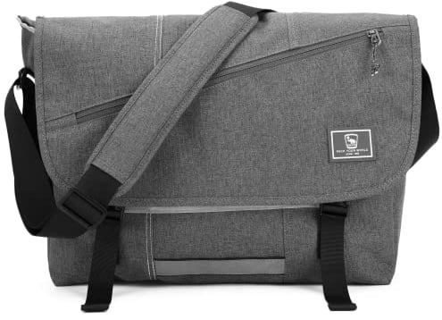 OIWAS Herren Umhängetasche Wasserdicht Schultertasche für bis zu 15,6 Zoll Laptop Schule Reise Arbeit, Grau, for 14 inch laptop, 2 Jahre
