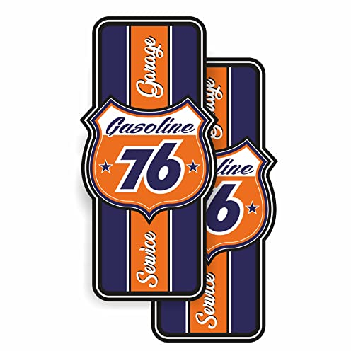 cut-it folientechnik & design 2X 76 Gasoline Aufkleber 10x5cm Kult Sticker Auto USA Hotrod Tuning Oldschool Muscle Car Oldtimer Youngtimer Rally Garage Man Cave