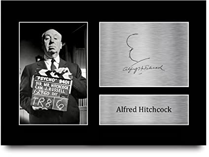HWC Trading A4 Alfred Hitchcock Psycho Geschenke Geducktes Signiertes Autogramm Präsentationsdisplay für Fans von Film Memorabilien