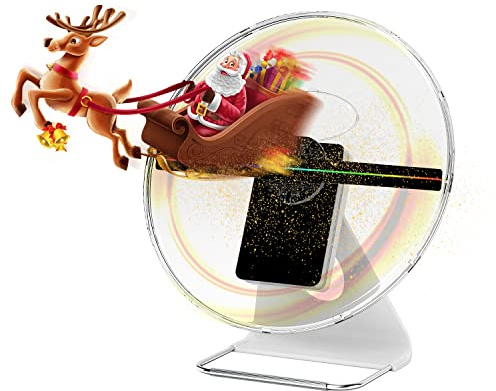 Ventilateur hologramme 3D de bureau, cadeau de Noël, résolution 512PX, projecteur vidéo holographique 30,5 cm, vidéo graphique 3D – Affichage publicitaire 3D idéal pour les magasins, les vacances, les