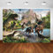 Avezano Dinosaurier-Hintergrund für Jungen Geburtstag - Jurassic Tropischer Dschungel Party Fotografie Hintergrund - Kinder Party Dekoration Banner (2,1 x 1,5 m)
