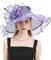 HATAMOTO Damen Kentucky Derby Kirchenhut Organza Fascinator Hochzeit Tee Party Hut Breite Krempe Sonnenkappen, D6-Violett, Einheitsgröße