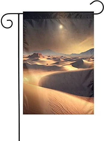 Bandera de jardín del desierto del Sahara de poliéster de 12 x 18 pulgadas, vertical, doble cara, resistente al agua, fuerte y resistente, para patio, porche al aire libre, decora tu casa y terraza
