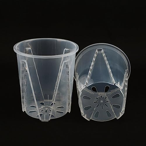 Vaso per orchidee in plastica trasparente con fori, 16 cm, per piante grasse
