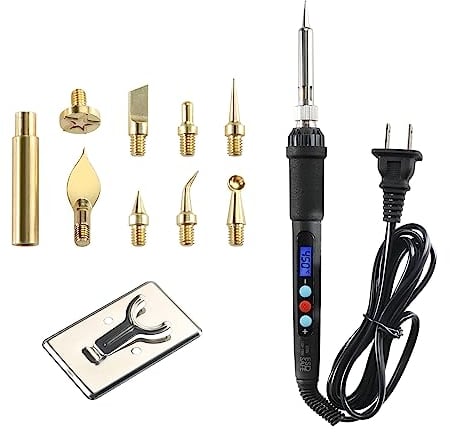 Imdinnogo 3D Printer Accessories Tool Kit Modify Finishing Tool Cleaning Needle Scarper: 1Pcs Soldering Iron with 8Pcs Brass Trimming Head 1Pcs Connector Bczamd