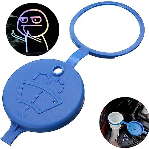 Bouchon de Reservoir Lave Glace,Bouchon de Rechange Pour Réservoir,Lave-Glace Essuie-Glace Bouchon Du Réservoir,Essuie-Glace Bouteille Cap,Bouchons de Lave-Glace Rechange,Autocollants Pour Voiture