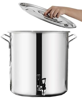 THEGA Soup Pot With Lid - Stock Pot, Stockpot With Lid Stainless Steel Soup Stockpot Composite Bottom 5-90L Wine Bucket, Thicken Milk Can With Tap (Size : 30 * 40cm(25L))