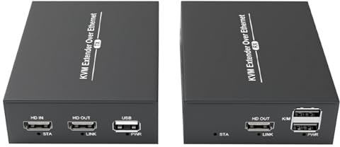 MOOKEENONE 150M HDMI KVM Extender 1080p HDMI Repeater Mouse Keyboard Extender CAT5e CAT6 Ethernet Cables Splitter Support Mouse Keyboard