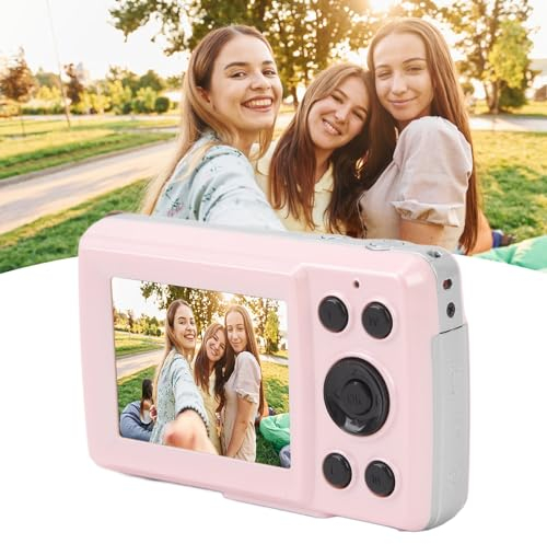 Digital Camera, 1080P 16MP Auto Focus CCD Point and Shoot Vlogging Camera with 2.4in Screen for Travel, 16X Zoom Portable Compact Photo Camera for Boys Girls Beginners Kids Teens