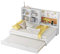 Kinderbett, Doppelbett 90 x 200 cm mit Lattenrost und Ausziehbarem Bett, Schlafsofa Tagesbett mit Offenes Ablagefach und Zeichenbrett, für Kinderzimmer, Gästebett Jugendbett, Ohne Matratze, Weiß