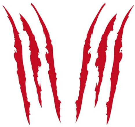 Autoaufkleber Klauen,kompatibel mit Citroen Cactus C5 AIRCROSS Elysee Berlingo Saxo,Aufkleber Klauen Kratzer,1-Red