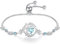 FANCIME Tree of life Aquamarine Bracelet for Women Sterling Silver Tree Jewellery March Birthstone Blue Gemstone Anniversary Birthday Christmas Gifts for Wife Mom Her