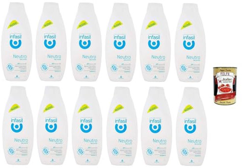 Infasil Gel douche neutre, doux, testé cliniquement et doux pour la peau, 12 x 500 ml + Italian Gourmet Polpa 400 g