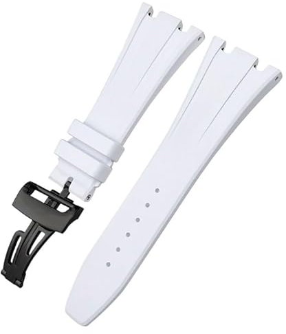 GUANBBD 27mm 28mm Fluorous Gummi Armband für Audemars AP Piguet Royal Oak Offshore Weiche FKM Silikon Uhrenarmband Herren Armband(Größe:28mm)