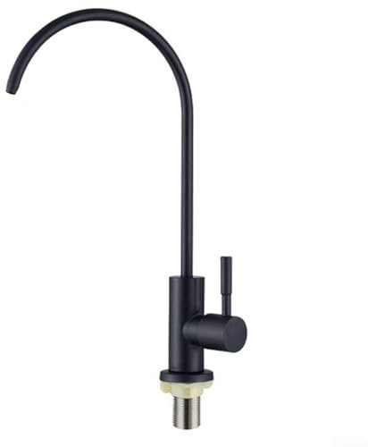 1 rubinetto a 2 punti in acciaio , rubinetto diretto per acqua potabile, depuratore d'acqua, rubinetto per acqua potabile pura dal lavandino (nero)