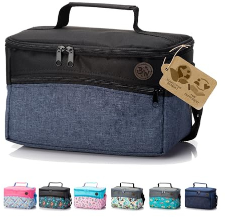 Aufbewahrungstasche für Tonies – Kinder Tasche für Musikbox, Kopfhörer & Zubehör – Flexibel verstellbare Fächer, sicher & kompakt, perfekt organisiert für unterwegs (blau meliert)