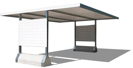 Giesse S.p.A. - CAR-PARK - Auvent pour voiture antigrêle et ombragante - 6,60 x 6,00 m - structure en acier galvanisé et couvercle en PVC ajouré