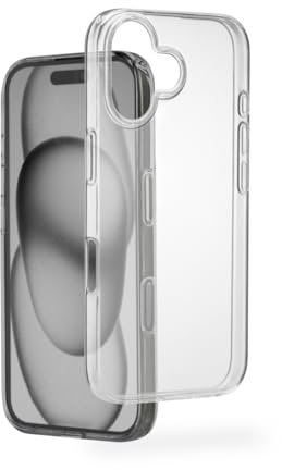 Hama Hülle für iPhone 16 (Handyhülle, Schutzhülle für Rückseite, Case, Kratzfest, extra Schutz für Kamera und Display, Wireless Charging kompatibel, transparent, Slim, Hülle dünn) durchsichtig