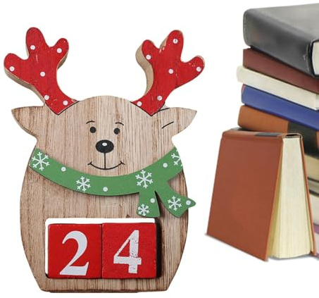 Weihnachts-Adventskalender Holzschild, -Elch-Schild, Adventskalender – Adventskalender 2024, , rustikales Urlaubsschild für Zuhause