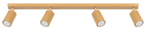 SOLLUX lighting Deckenlampe Deckenleuchte Deckenstrahler Aluminium 4 Flammig 81 x 6,5 x 16,5 cm Karbon Gold