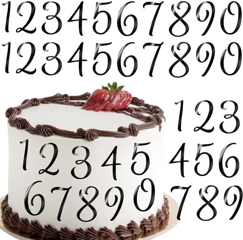 10 Stück Acryl Zahl Tortendeko 0-9 Gespiegelt Kuchen Deko Gespiegelte Acryl Zahlen Geburtstag Kuchendekorationen für Baby Dusche Hochzeit Geburtstag Jahrestag Party Kuchen Dekorationen Schwarz