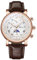 JewelryWe Herrenuhr Echtleder Chronograph Uhr: 30 Wasserdicht Analog Quarz Armbanduhr Herren Braun Lederarmband Leuchtende Uhren mit Kalender, Stoppuhr, Leuchtzeiger, Sonnen- & Mondanzeige