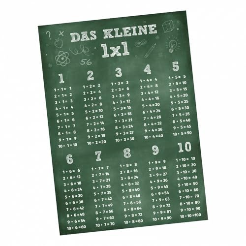Kinder Lernposter - das kleine 1x1 Tafel - A1/ A2/ A3/ A4 Wanddeko Kinderzimmer Größe DIN A3-420 x 297 mm