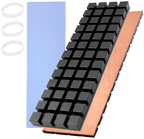 Hodyludy M.2 Kühlkörper, 70 x 20 x 3 mm, reinem Kupfer mit Graphen - Beschichtung, PS5 2280 SSD, M2 Kühlkörper, Kühlkörper mit Wärmeleitpad auf Silikonbasis zur Kühlung von M.2 SSD NVME Laptops