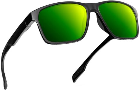 BONDDI Sonnenbrille für Herren Damen, Polarisierte Sonnenbrille mit UV400, TR90-Rahmen für Laufen, Autofahren und Andere Outdoor-Sportaktivitäten (Grün)