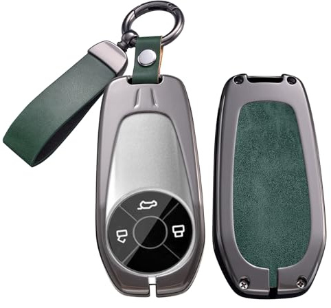 ontto Autoschlüssel Hülle Schutzhülle Schlüsselhülle Kompatibel mit GWM HAVAL H6 M6 ORA 03 R1 R2 Good Cat GT White Cat IQ 3 Tasten Metallgehäuse Schlüsselcover Schlüsseletui Schlüsselanhänger-B Grün