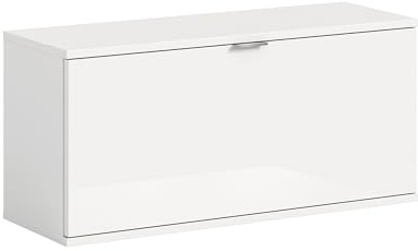 möbelando Hängeschrank >Projekt X< in weiß Nachbildung 2 Einlegeböden, Flur, Diele, Hauswirtschaftraum, Büro, Schlafzimmer, stehend oder hängend montierbar 92x42x37 (BxHxT)
