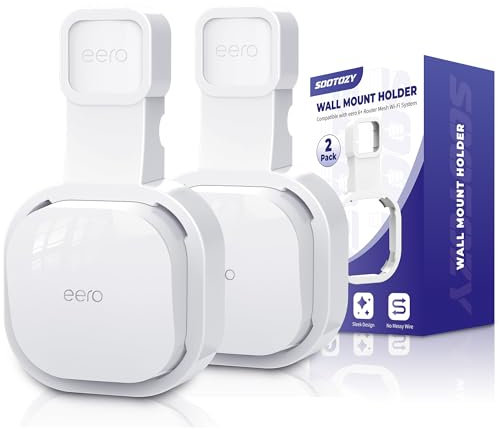 Soporte de pared para eero 6 y para sistema Wi-Fi de malla eero 6+, sin cables desordenados, soporte de pared para extensor eero 6 Plus, soporte de soporte para eero 6+ (blanco-2 piezas)