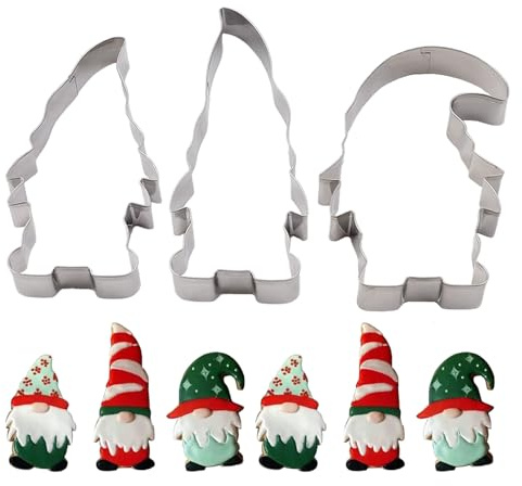 3 Stück Ausstechformen Weihnachten,Keksausstecher Weihnachten,Plätzchen Ausstecher weihnachten,Plätzchenausstecher Kekse,Cookie Cutter Cookie,Keks Ausstechform Christmas,Wichtel Ausstecher Plätzchen