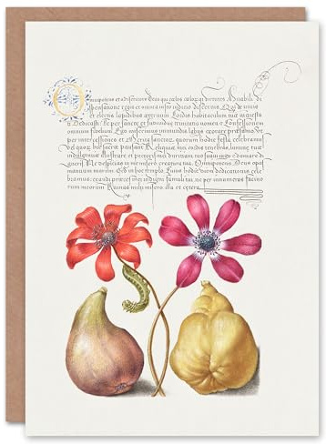 Artery8 Model Book of Calligraphy Art Card Poppy Anemone Fig and Quince