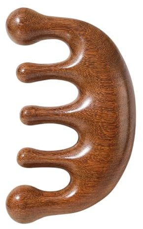 ZORVYN Peigne en Bois de Santal pour Massage de la Tête | Outil de Massage Guasha, Tête/Visage/Nuque/Corps Entier, Idéal pour Spa, Thérapie Relaxante