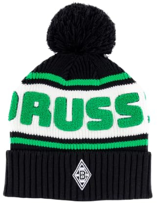 Borussia Mönchengladbach Mütze „Borussia“ | Offizieller Fanartikel Fohlenshop | Stylische Bommelmütze mit gesticktem Vereinslogo & Borussia-Schriftzug | Warm & Unisex Gladbach Mütze