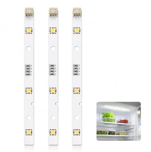 3PCS LED Fridge Light, Replacement Refrigerator Interior Light, Energy Efficient Refrigerator LED Bars Compatible with E349766 MDDZ-162A 1629348 1529227 DC12V 2W, Bright Cold-White Fridge for Kitchen
